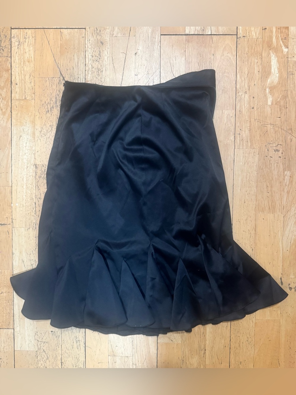 JS Collections Black Fluted Trumpet Hem Formal Skirt 10